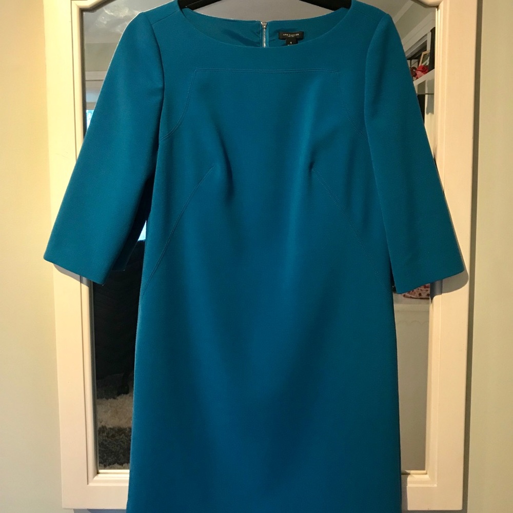 Ann Taylor Shift Quarter-Sleeve Dress Medium